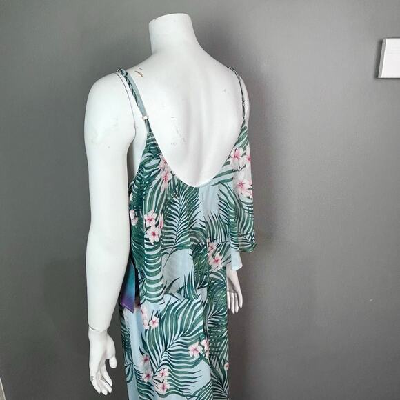Mumu Maxi dress XXL tank Hawaiian Slip green wedding guest party boho NWT - Picture 10 of 15